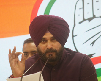 New Delhi: Punjab Minister and Congress leader Navjot Singh Sidhu addresses a press conference in New Delhi, on April 20, 2019. (Photo: IANS)