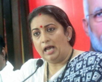 Smriti Irani slams Rahul, Sonia, asks if they are farmers?