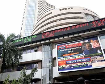 Equity indices trim losses amid weak global cues