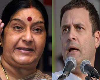 Sushma Swaraj, Rahul Gandhi (file photo)