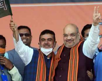 Suvendu in rally with Amit Shah