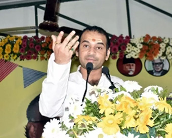 Tej Pratap Yadav in Mathura amid discord in RJD, family