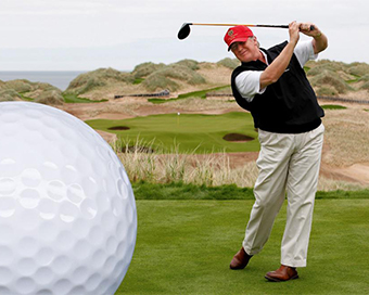 Trump playing golf