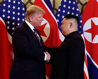 US Prez Trump with North Korea Prez Kim Jong-un
