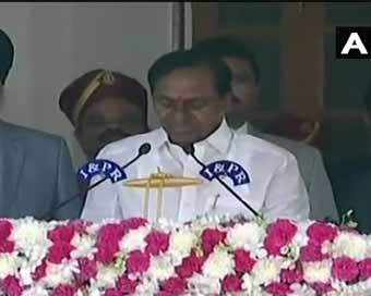 KCR takes oath as Telangana CM