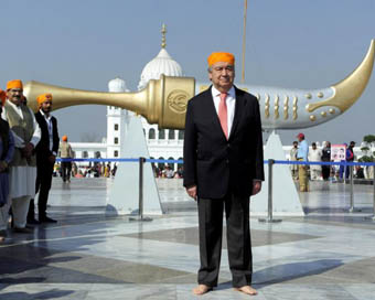 UN Secretary General Antonio Guterres at Katarpur Gurdwara