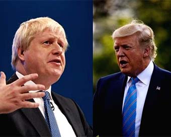 US President Donald Trump, UK Prime Minister Boris Johnson (file photo)