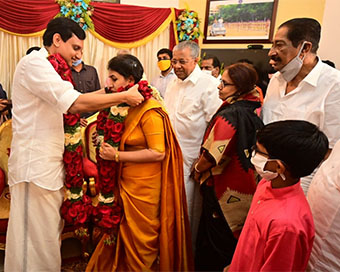 Kerala CM daughter marries top CPI-M youth leader