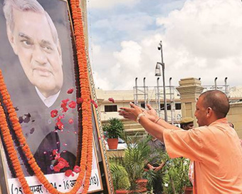 UP CM Yogi Adityanath pays tributes to Atal Bihari Vajpayee on his third death anniversary