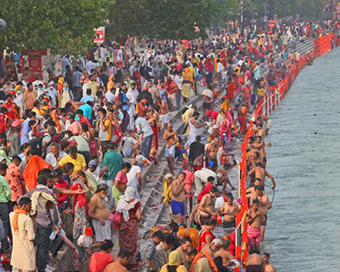 Haridwar Kumbh Mela 2021: Over 2 million pilgrims take holy dip; social distancing goes for a toss (PICS)